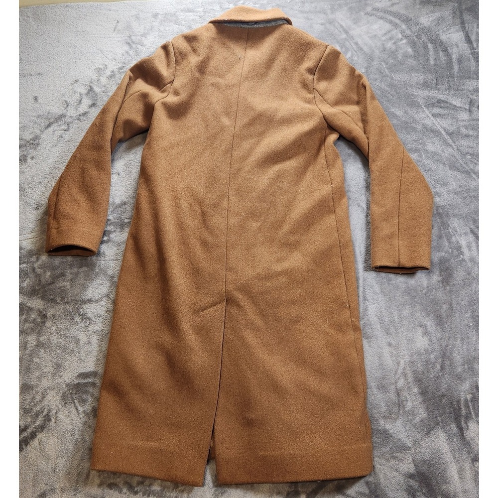 Abercrombie Fitch Coat Womens Small Beige Camel Wool Topcoat Dad - Picture 2 of 5